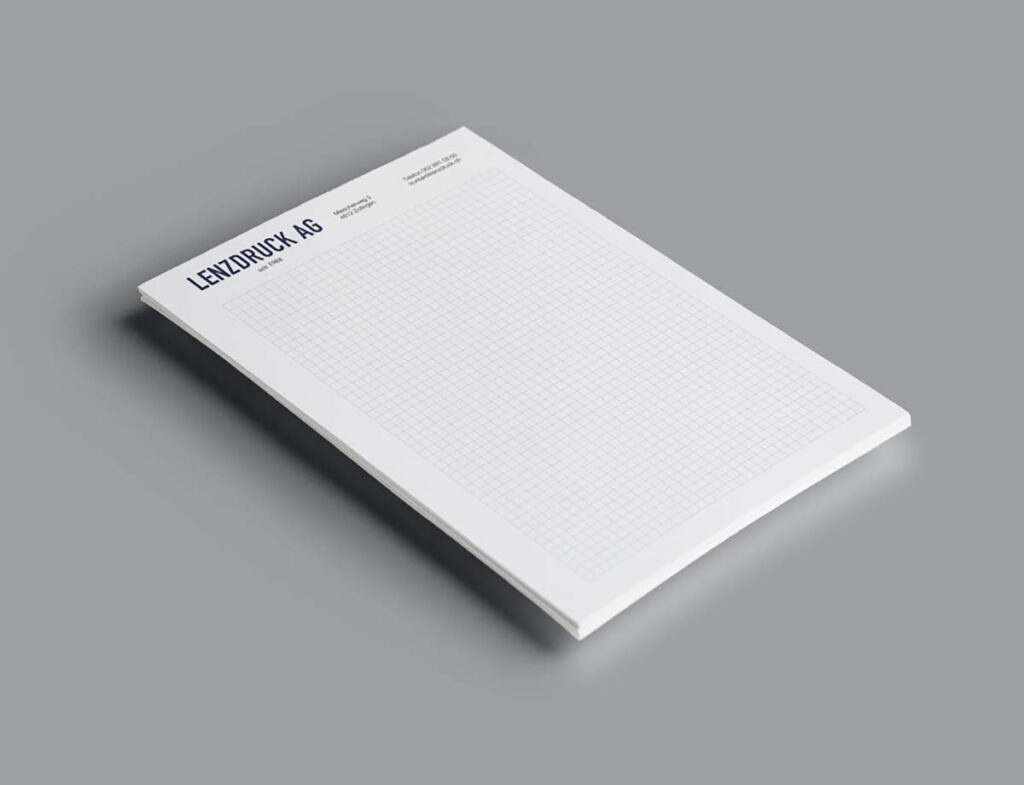 Schreibblock Leimbindung