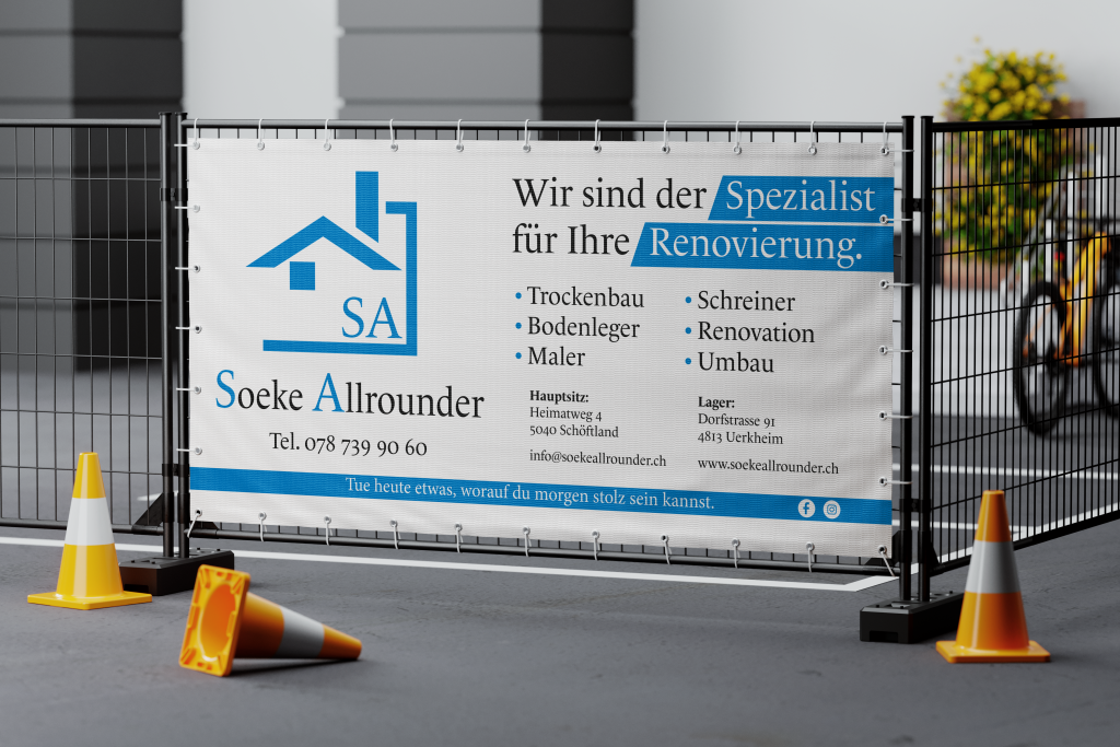 PVC Banner drucken lassen für Baustellenwerbung